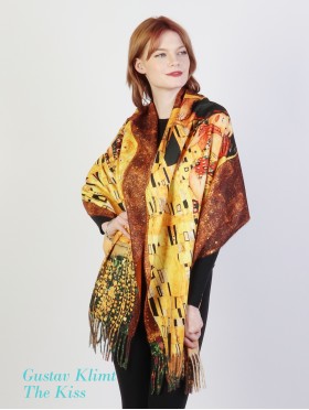 Gustav Klimt The Kiss Oil Painting Scarf